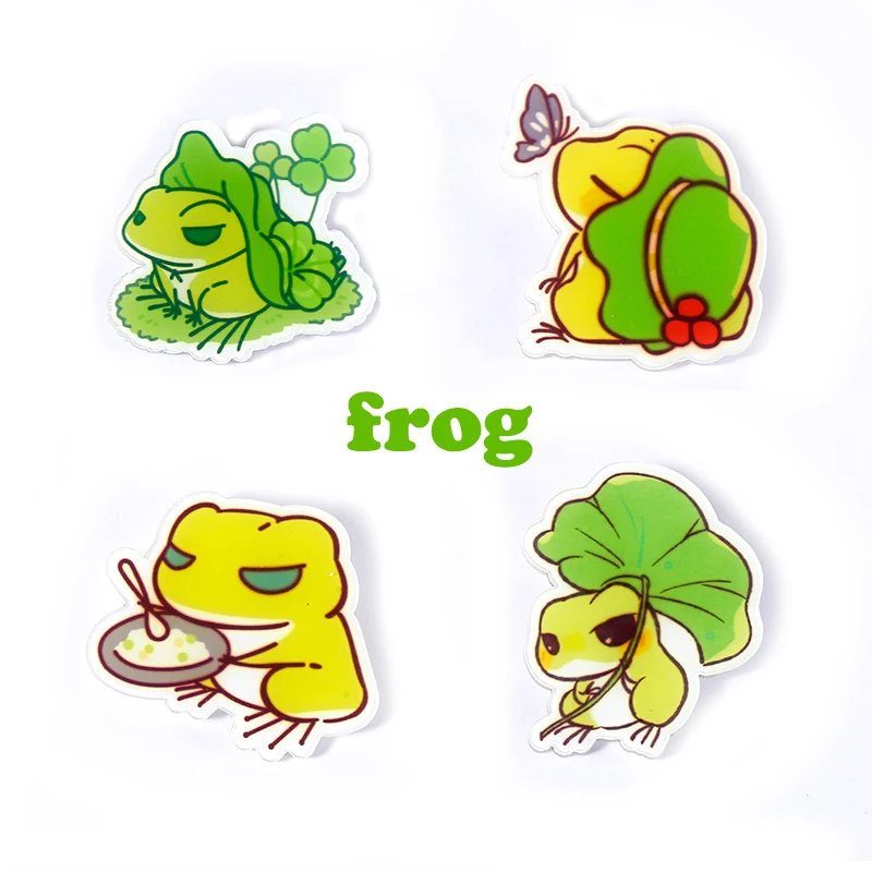 

Nengdou Y58 frog brooch animal badges acrylic brooch for children backpack icons for clothes collar scarf lapel pin decoration