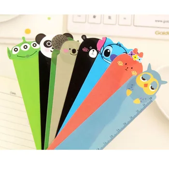 

6Pcs/lot Cute Cartoon Animal Plastic Bendable Ruler Measuring Straight Ruler Tool Promotional Gift Student Stationery 15cm