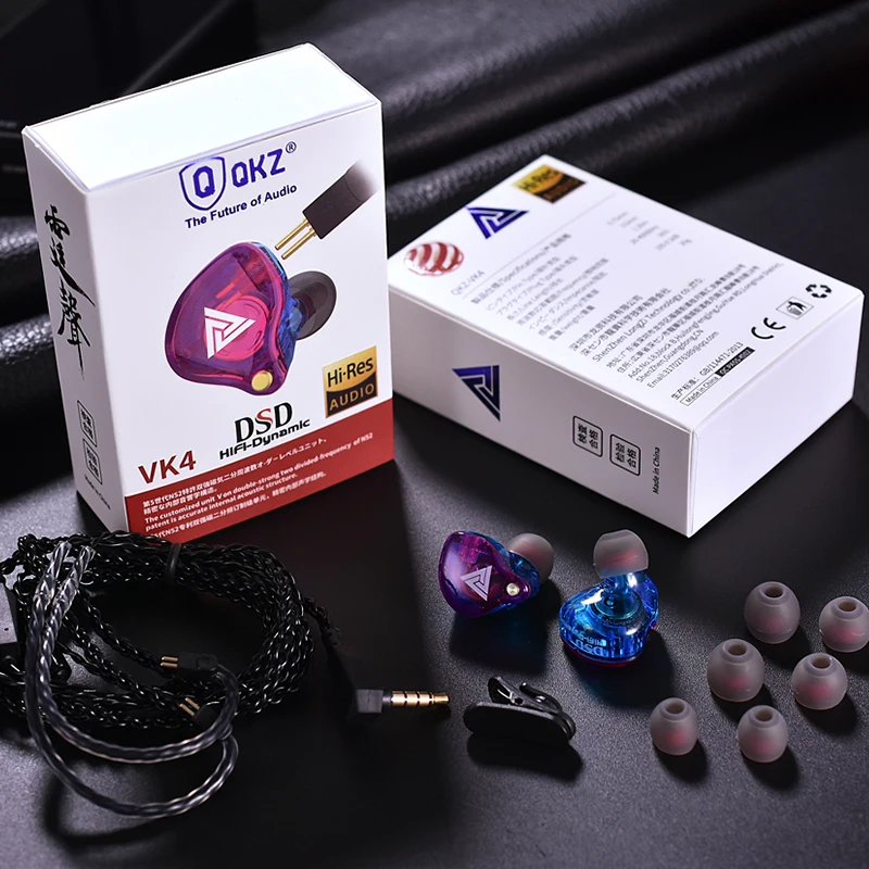 Оригинальные цветные Внутриканальные наушники QKZ VK4 DD гарнитура HIFI бас