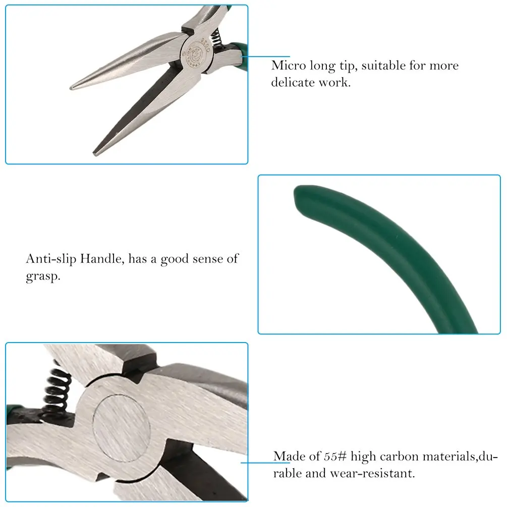 

BERRYLION G026 5" Long Sharp Nose Pliers Needle Copper Cable Wire Repairing Crimping Stripping Precision Craft Hand DIY Tools