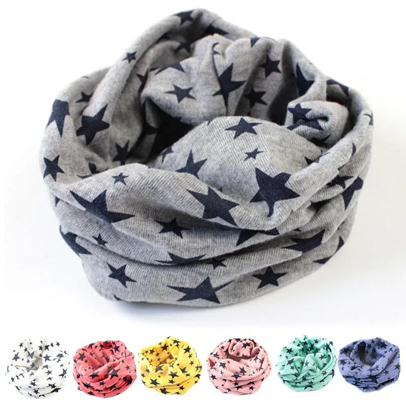 

Spring Stars Baby Scarf Children's Scarves Cotton Neckerchief Kids Boy Girl Shawl Newborn Baby Autumn Knitting Kerchief Scarf