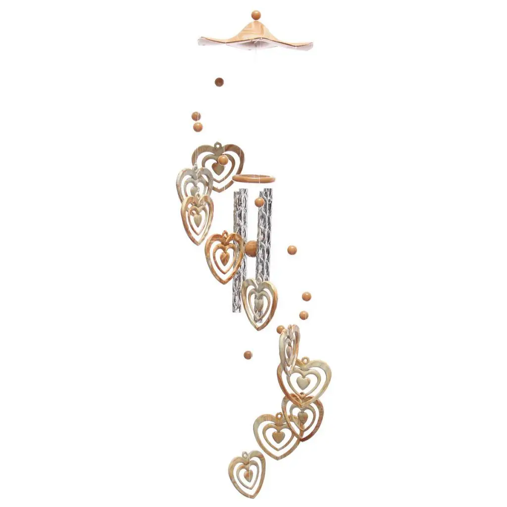 

Wind Chime Home 4 Tubes Concentric Hearts Yard Garden Outdoor Decor Gift