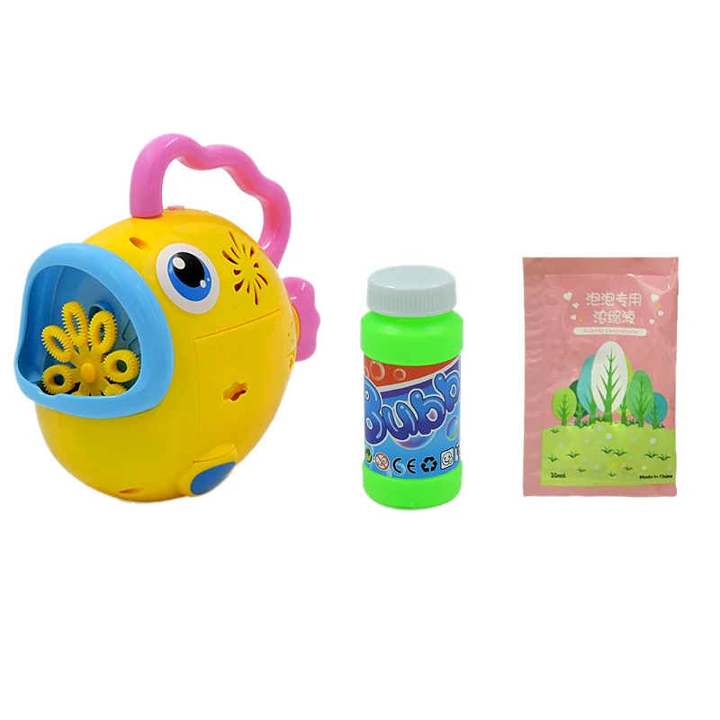 Электрическая портативная рыбка с пузырьками детское освещение музыка автоматическая машина для пузырей выдувная пузырьковая игрушка наружная крытая - Цвет: Yellow