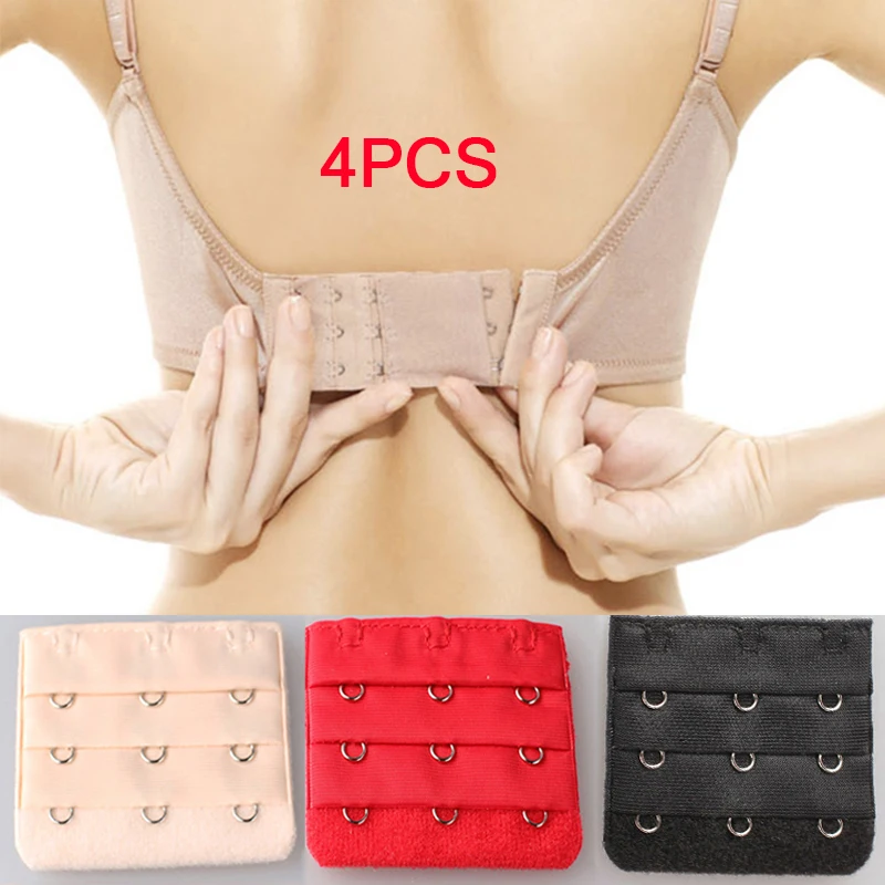 4Pcs Fashion Women Lingerie Soft Bra Extenders Strap Extension 3 Hooks