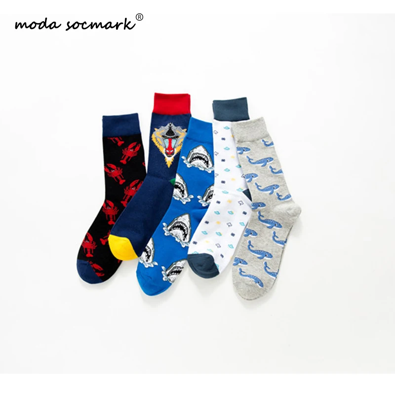 

Moda Socmark Brand New Fashion Striped Socks Men Combed Cotton Colored Funny Socks Men Women Wedding Business Happy Socks Gifts
