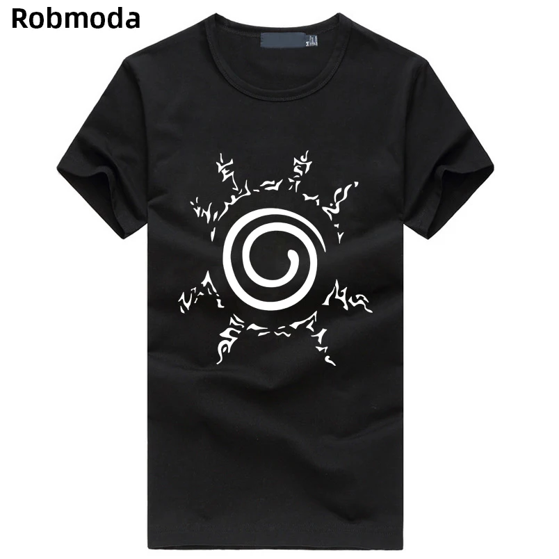 

men's 2019 summer hot black white anime t shirt homme blood youth Uzumaki Naruto Fashion brand clothing hip hop funny t-shirts