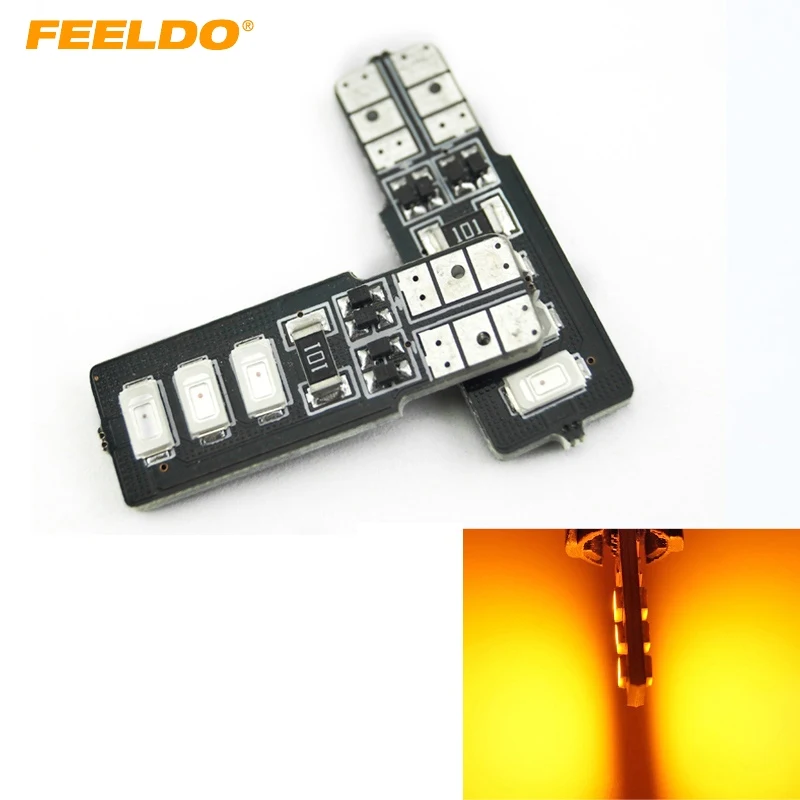 

100Pcs Amber T10 W5W 194 168 6SMD 5630 LED Canbus Error Free Car LED Light Bulb #FD-4315
