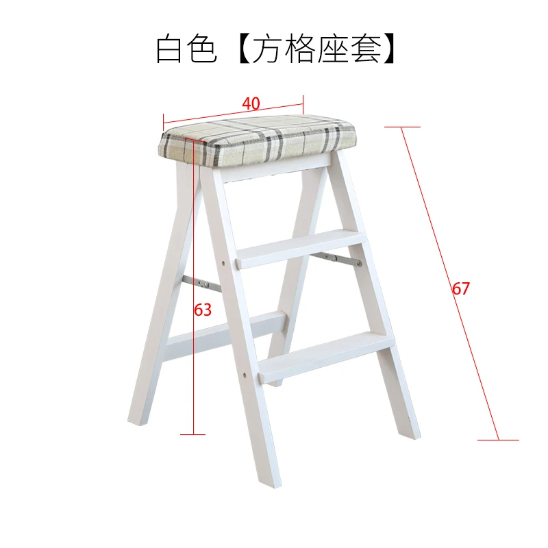 Современная Простота твердой древесины складной стульчик-ступенька твердая и сильная скамейка Бытовая Кухня высокий шаг табурет подшипник 100 кг - Цвет: 9