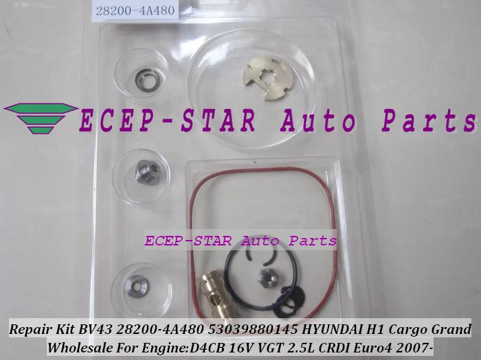 Turbo Repair Kit rebuild BV43 28200-4A480 53039880145 Turbocharger For HYUNDAI H-1 Cargo Travel;Grand Starex CRDI D4CB 16V 2.5L