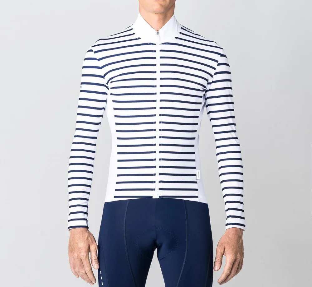 2018 Stripes winter thermal fleece long sleeve Cycling Jersey Road mtb cycling Clothing pro fit cut High elastic fabric 4 color