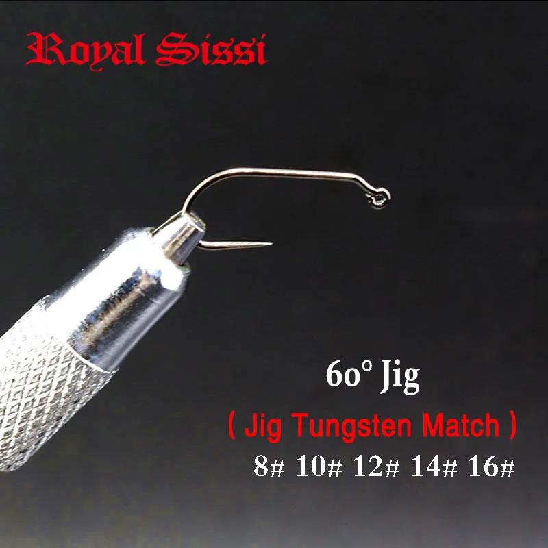 30pcs Set 3sizes Assorted Fly Tying Hook 60degree Jig Hook 8 10 12