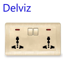 Универсальная панельная розетка с 6 отверстиями, стандарт ЕС, Международная общая розетка 110-250 В с индикатором управления выключателем, розетка 13А