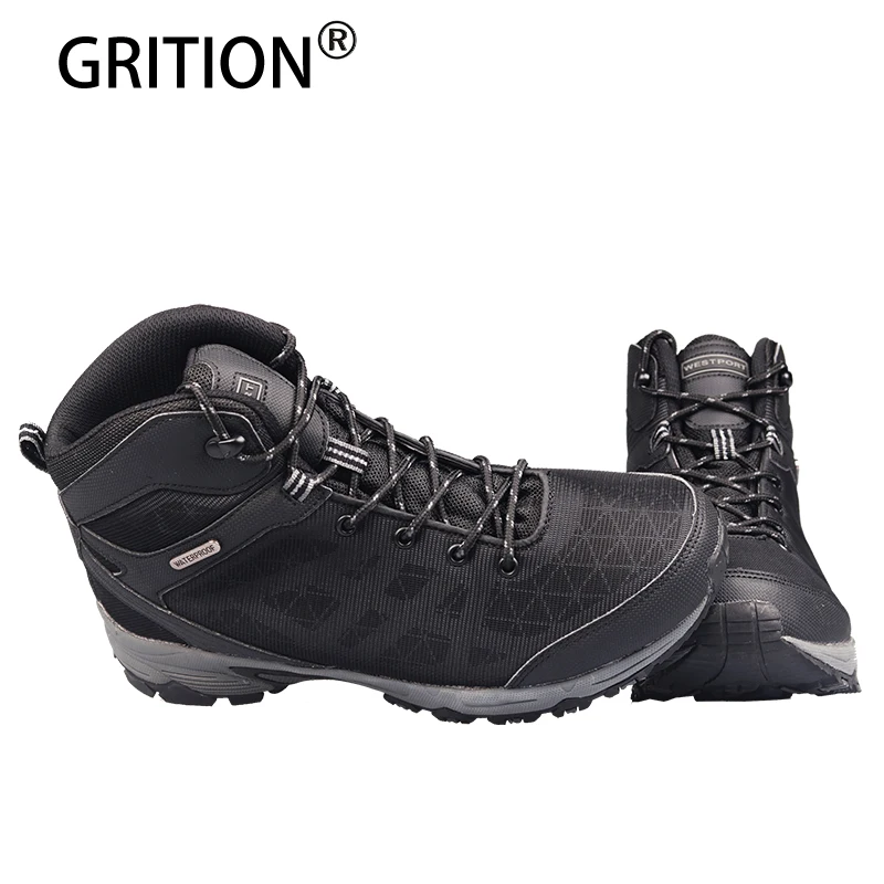 

GRITION Men Boots Hiking Waterproof Winter Warm Breathable Tactical Walking Male Climbing Tourism Hunting Trekking Outdoor Shoes