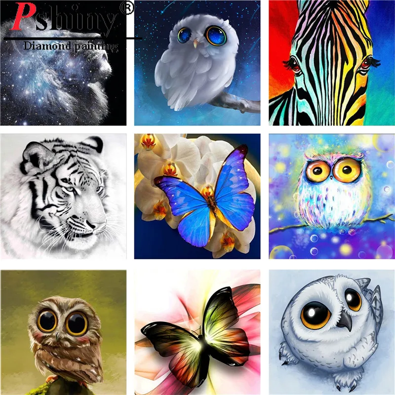 

5D DIY Diamond embroidery sale tiger butterfly cartoon animal paintings from crystals full round mosaic picture by rhinestones