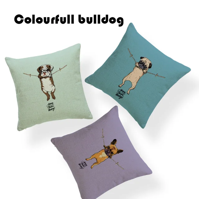 Relax Bulldog Hang There Baby Puppy Pug Cushion Cover Sloth Inspiration Relax Decorative Pillow Relax Bulldog Hang There Baby Puppy Pug Cushion Cover Sloth Inspiration Relax Decorative Pillow
