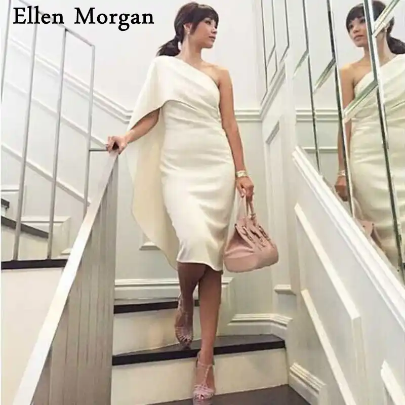 Ivory Satin Cocktail Dress