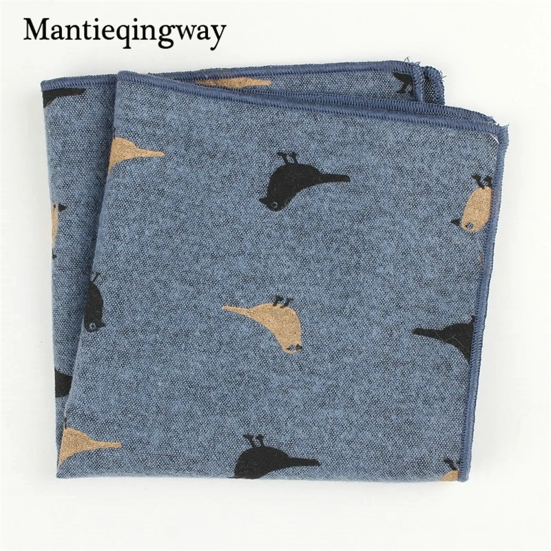 Mantieqingway Повседневное Животные Pattern Pocket Square платок для мужской костюм хлопка 24*24 см платок грудь Полотенца Hanky