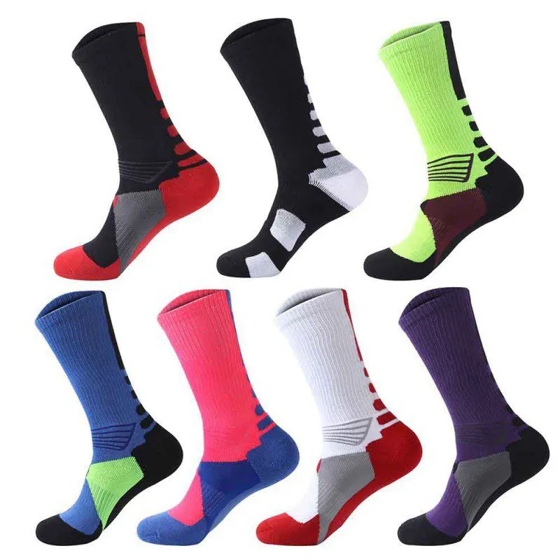

2018 1 Pair Men Boy Long Socks Warm Football Socks Basketball Sports Anti Slip Cycling Climbing Running Socks