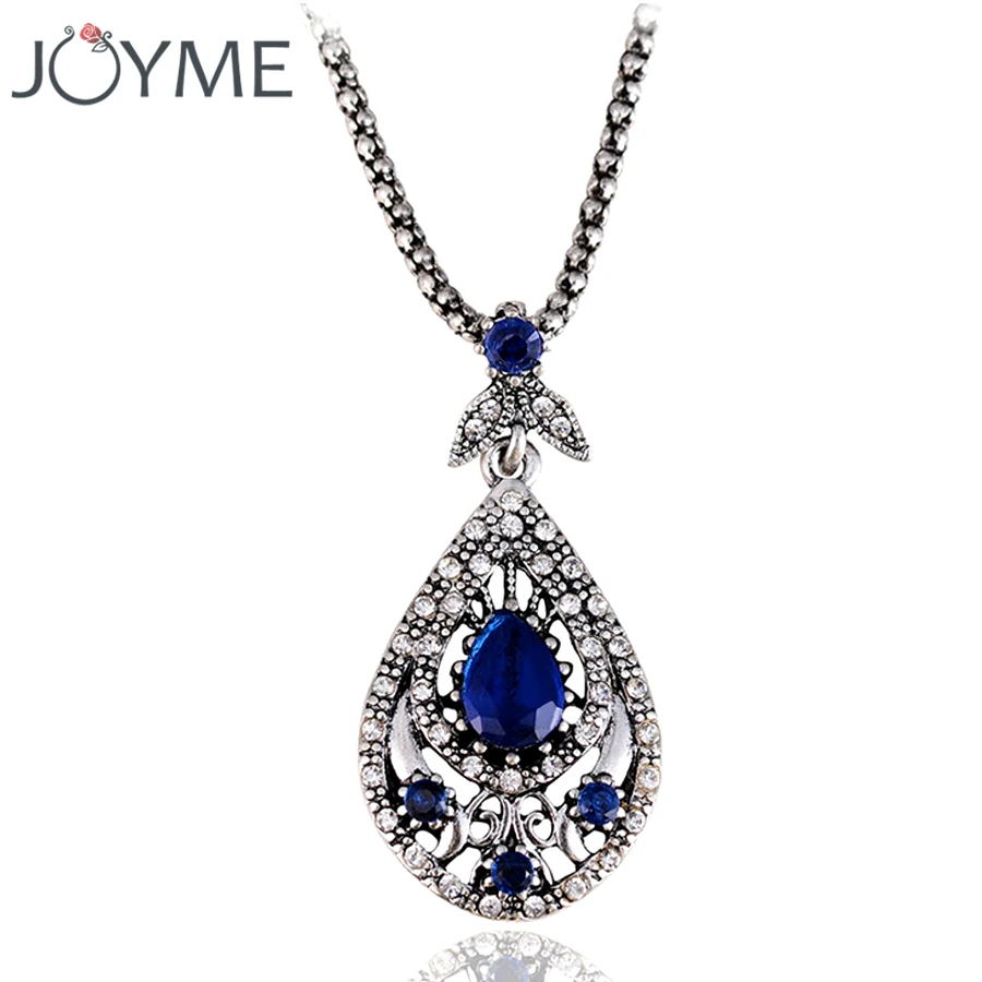 Joyme Brand New Fashion Maxi Vintage Silver Plated Water Drop Jewelry Pendant Chains Simple