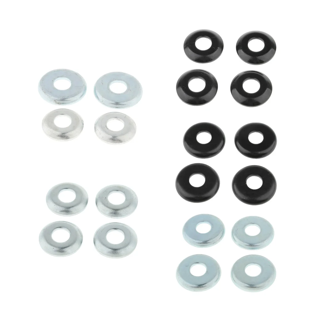 MagiDeal 2 Pair Aluminum Skateboard Truck Cup Replacement Kit Upper/Lower Bushing Washers Skateboard Pivot Cups 