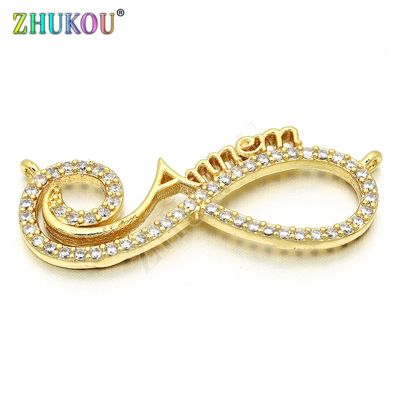 

13*32mm Fashion Brass Cubic Zirconia Charms Pendants for DIY Jewelry Findings Accessories, Model: VD141