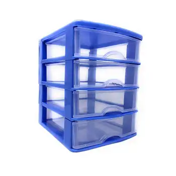 

Drawer organizer plastic 4 drawers Blue 22.5x21.5x17.5 cm Plastic Forte