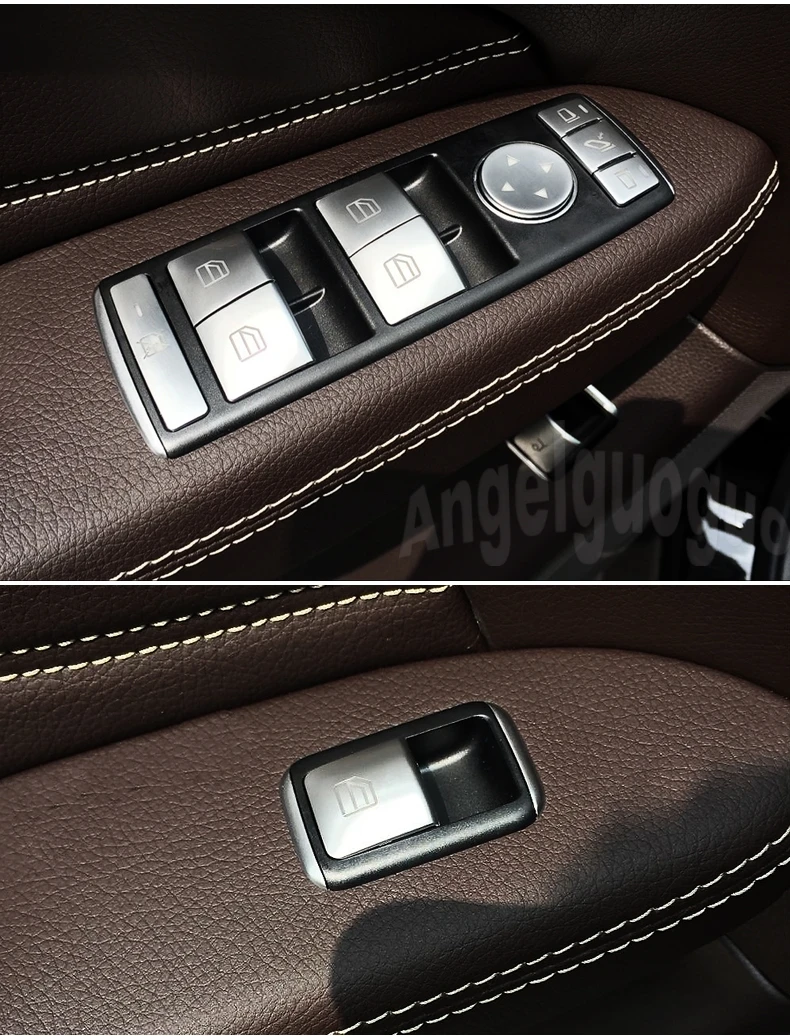 

AngelguoguoCar Window glass lift button Trim Cover sticker for Mercedes Benz A/B/C(W204)/E(W212)/GLA /CLA/ GLK/ GLE-class