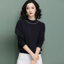 Женский вязаный свитер с длинным рукавом с v-образным вырезом, однотонный, универсальный Женский Повседневный платье, офисный Топ