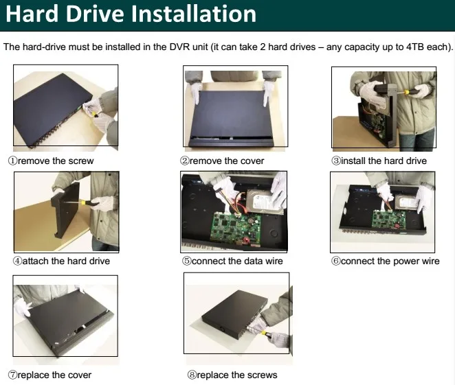 4CH 8CH 16CH AHD HD Security Camera CCTV System HDD Installed