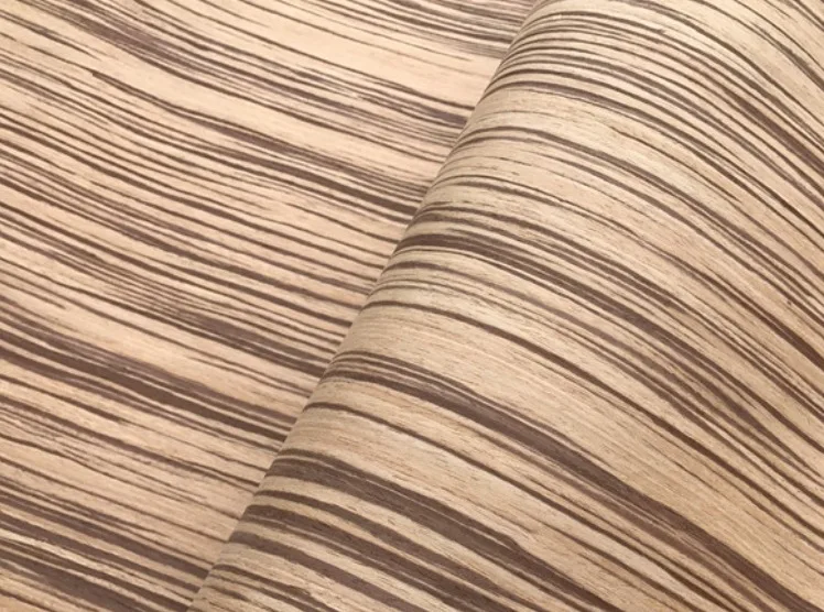 1Piece L:2.5Meters Wide:62cm Thickness:0.2mm Technology Zebra Straight Grain Wood Veneer