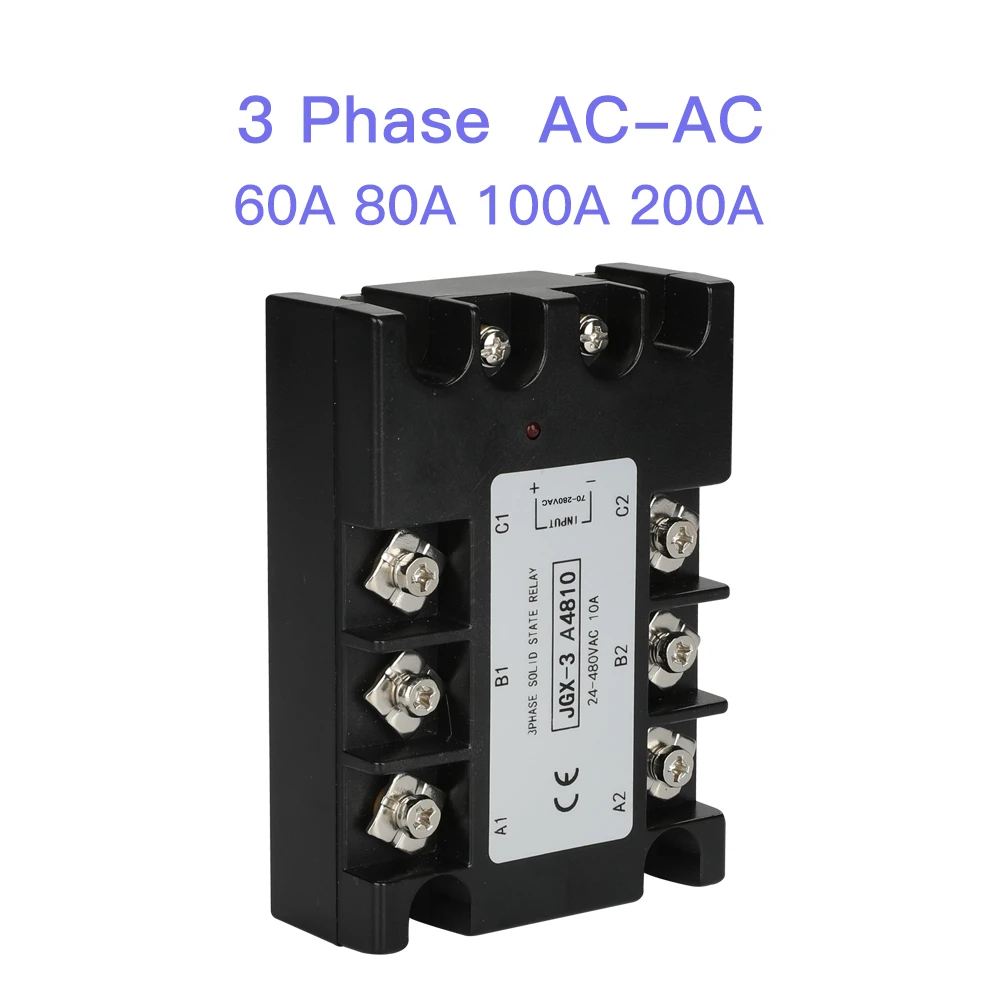 BRM3-60AA Solid State Relay 60AA//100AA Load 24-480VAC 3 Phase AC Control AC Solid State Relay with Security Protection Seal