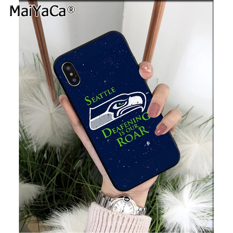 Мягкий силиконовый чехол для телефона MaiYaCa Seahawks Из ТПУ для Apple iPhone 8 7 6 6S Plus X XS MAX 5 5S SE XR