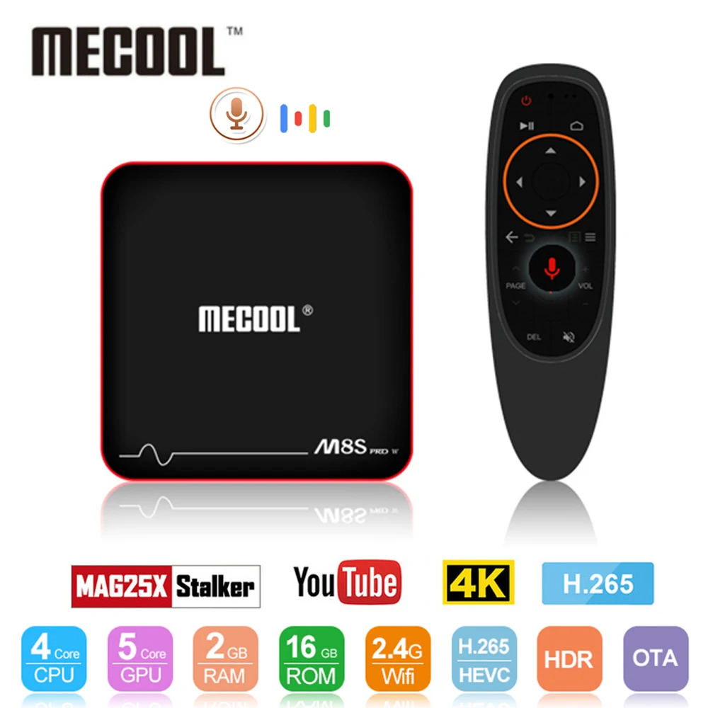 

Mecool Androidtv M8S Pro W TV Box Android 7.1 Amlogic S905W 2G 16G Set Top Box 2.4Ghz Wifi 4K H.265 Media player PK X96 MAX H96