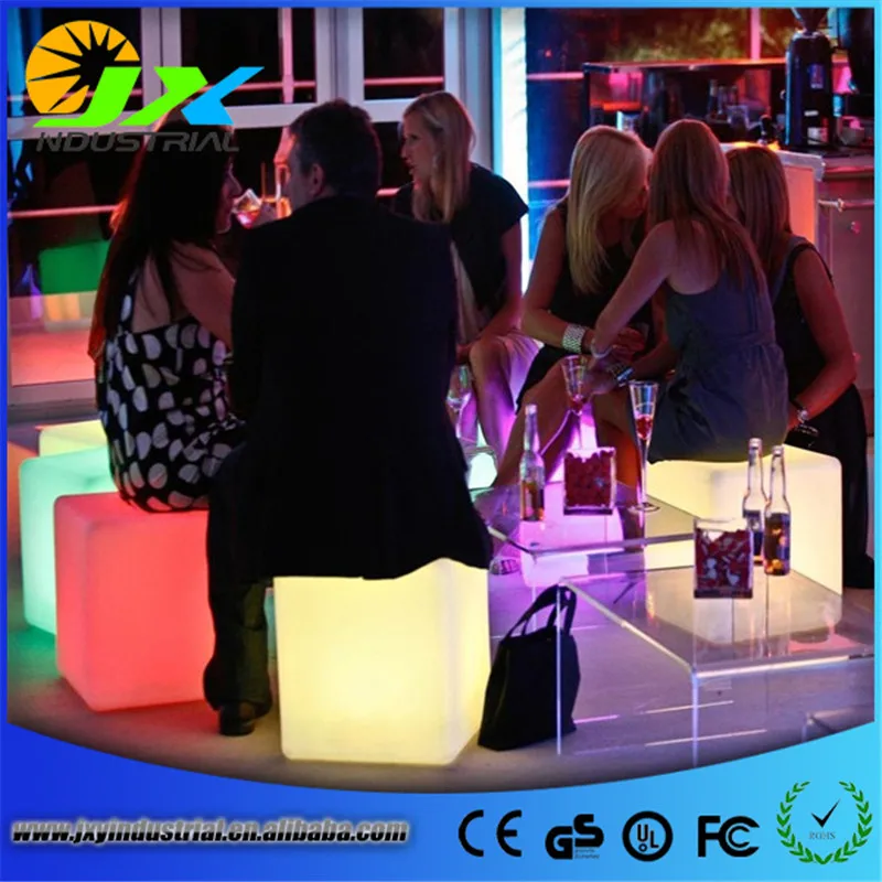 

30*30*30CM LED Light Cube Stool Bar Party Event Decoration 16 Color-Changing Night Light Chair LED Seat Free Shipping