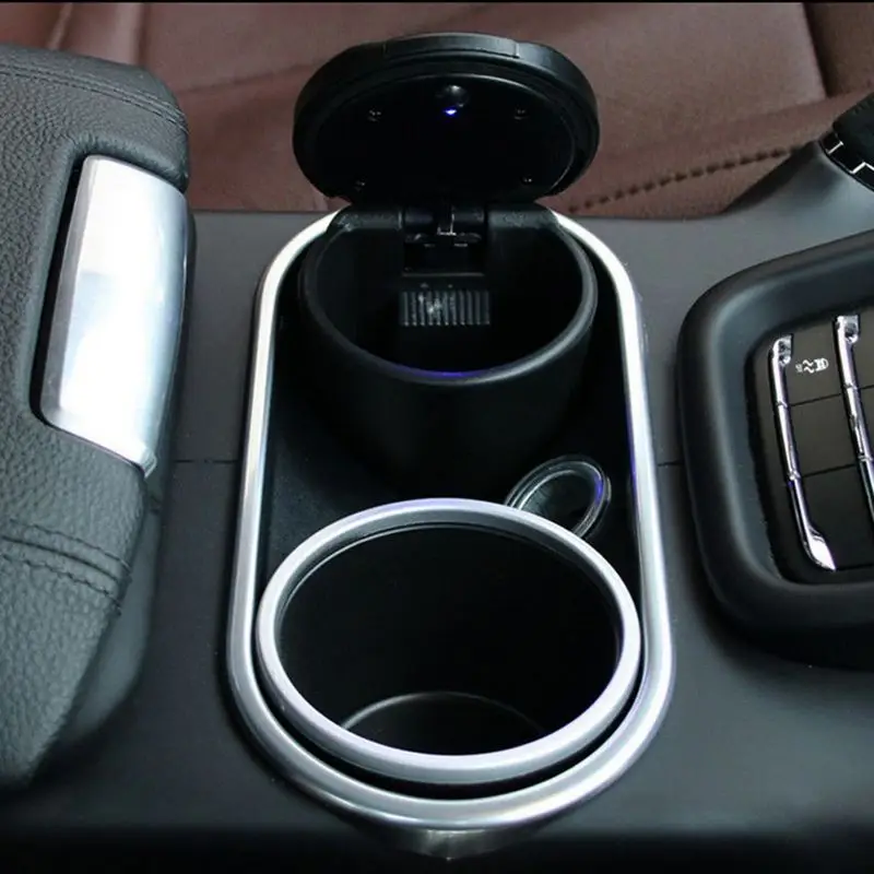 Черная матовая портативная противоскользящая резиновая автомобильная пепельница со светодиодный светильник для BMW 1 серии 3 серии 5 серии 7 серии X1 X3 X5 X6