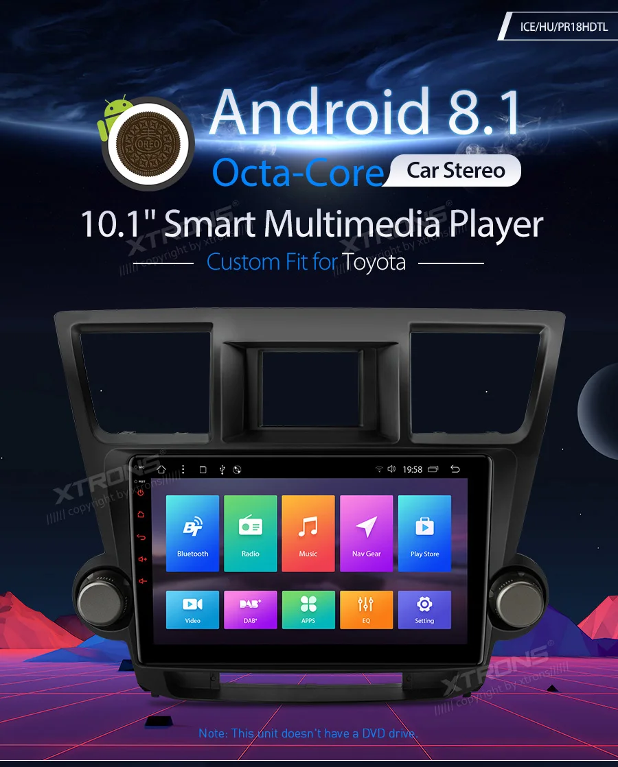 Excellent 10.1" Android 8.1 Octa core Car Stereo Player GPS Radio Multimedia for Toyota Highlander 2008 2009 2010 2011 2012 2013 No DVD 0 Excellent 10.1" Android 8.1 Octa core Car Stereo Player GPS Radio Multimedia for Toyota Highlander 2008 2009 2010 2011 2012 2013 No DVD 0