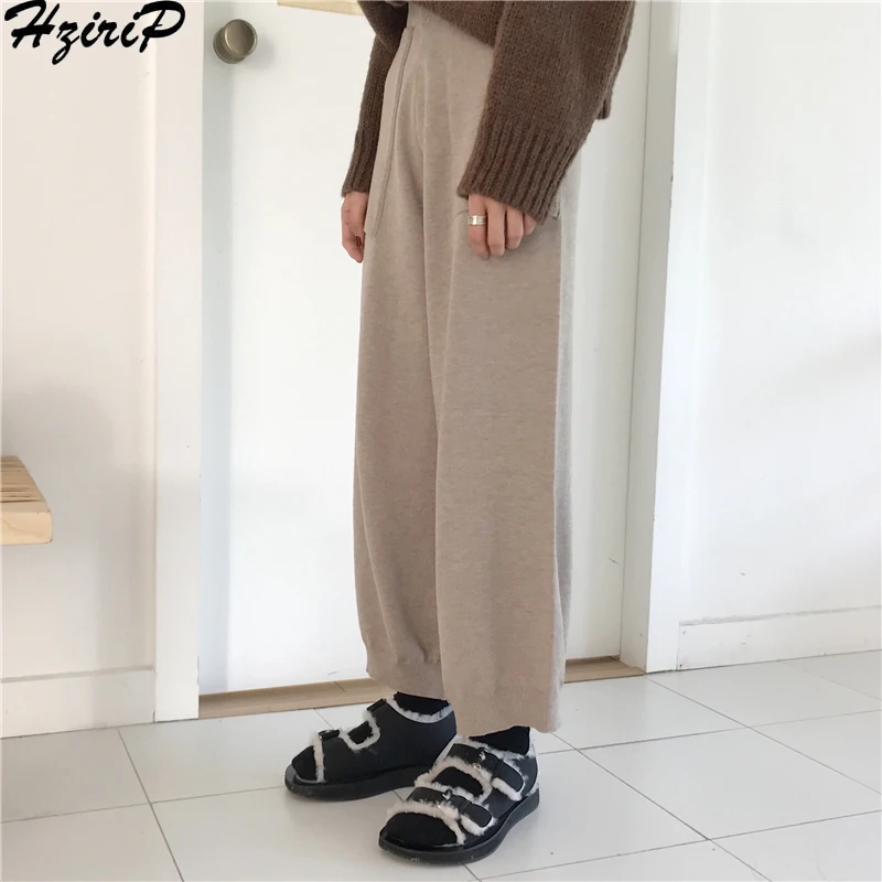 

HziriP Casual Wide Leg High Quality Solid Pants Lazy Style Trousers Wild Elastic 2019 Spring Fashion Loose High Waist 3 Colors