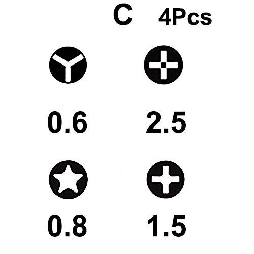 Tri-Wing» и «Y0.6 специальное Крестовая 2,5 Phillips Torx 5-ти точечные с крестообразной головкой Набор отверток для iPhone iPad Ноутбук инструмент для демонтажа - Цвет: FI-2250-C-4Pcs