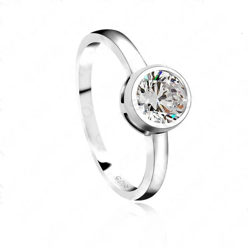 

New High Quality 925 Sterling Silver Jewelry Charm Woman Wedding AAA+ Crystal CZ Classic Ring Free Shipping