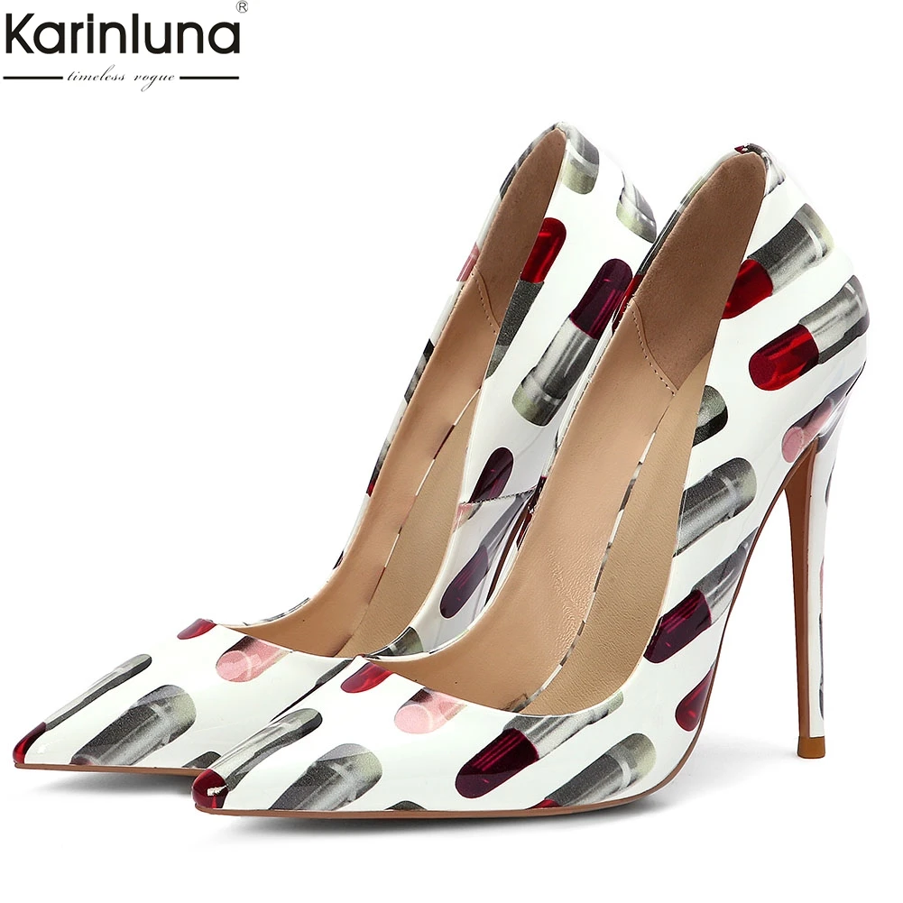 

Karinluna Sexy Big Size 34-45 Slip On Summer Pumps Women Shoes Woman Pointed Toe Thin High Heels Shoes Woman Pumps