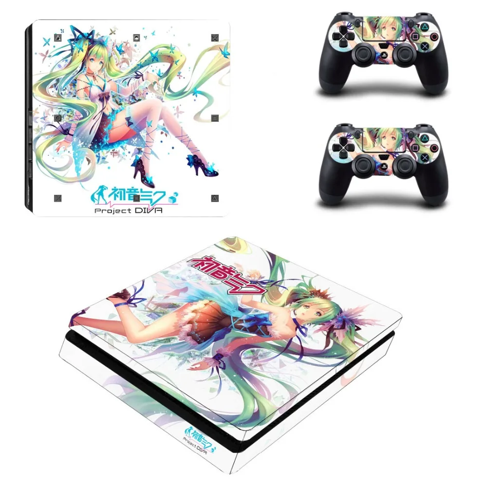 Hatsune Miku проект Diva PS4 тонкий стикер кожи виниловые наклейки для Sony Playstation4 PS 4 тонкая консоль и контроллер