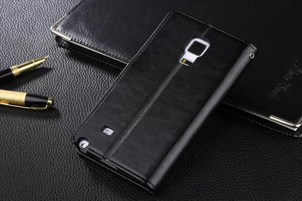AZNS Note edge кожаный чехол для телефона для samsung Galaxy Note edge N9150 чехол откидная крышка кошелек Капа fundas с отделением для карт - Цвет: Черный