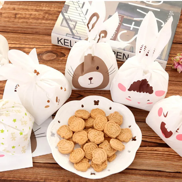 20pcs Lot Cute Rabbit Ear Biscuit Bag Moisture Proof Plastic Candy 20pcs Lot Cute Rabbit Ear Biscuit Bag Moisture Proof Plastic Candy Box Cookie Bags Snack