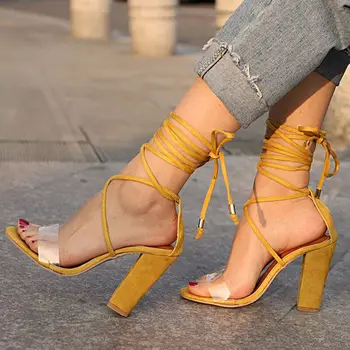 

New Women Sandals Fashion Women Shoes High Heels Ladies Shoes Woman Sandalie Block Heels Women Footwear Thick Heel Plus Size 43
