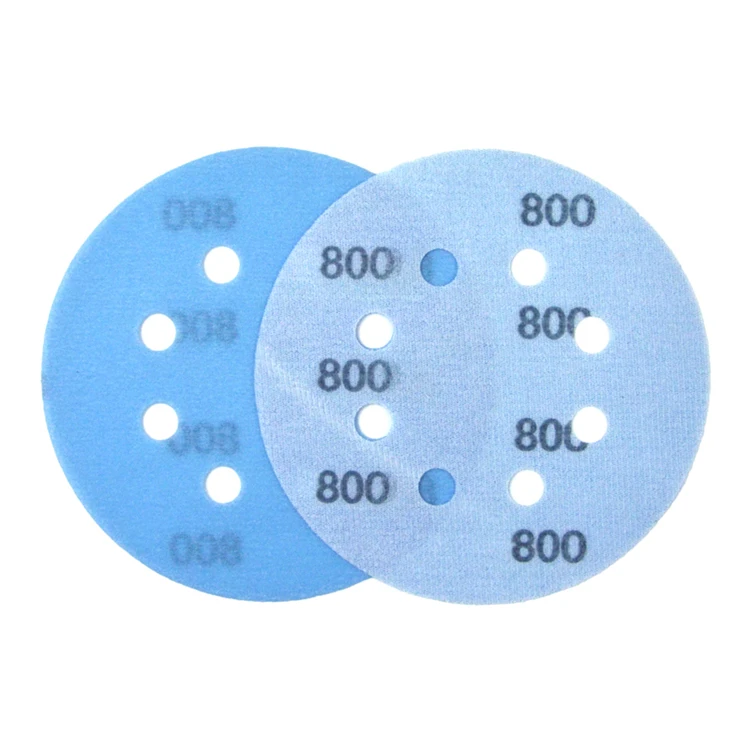 POLIWELL 5 шт. 5 дюймов 8 отверстий FV Сверхтонкий шлифовальный диск 600 ~ 5000 Грит Влажная/сухая мягкая Водонепроницаемая абразивная Шкурка