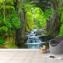 Фоновая стена на заказ ткань обои 3D пресной воды леса природный пейзаж настенные росписи Гостиная ТВ диван Спальня украшения дома росписи