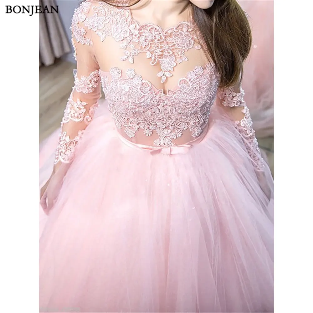 Ball Gown Jewel Long Sleeves Sweep2 (1)