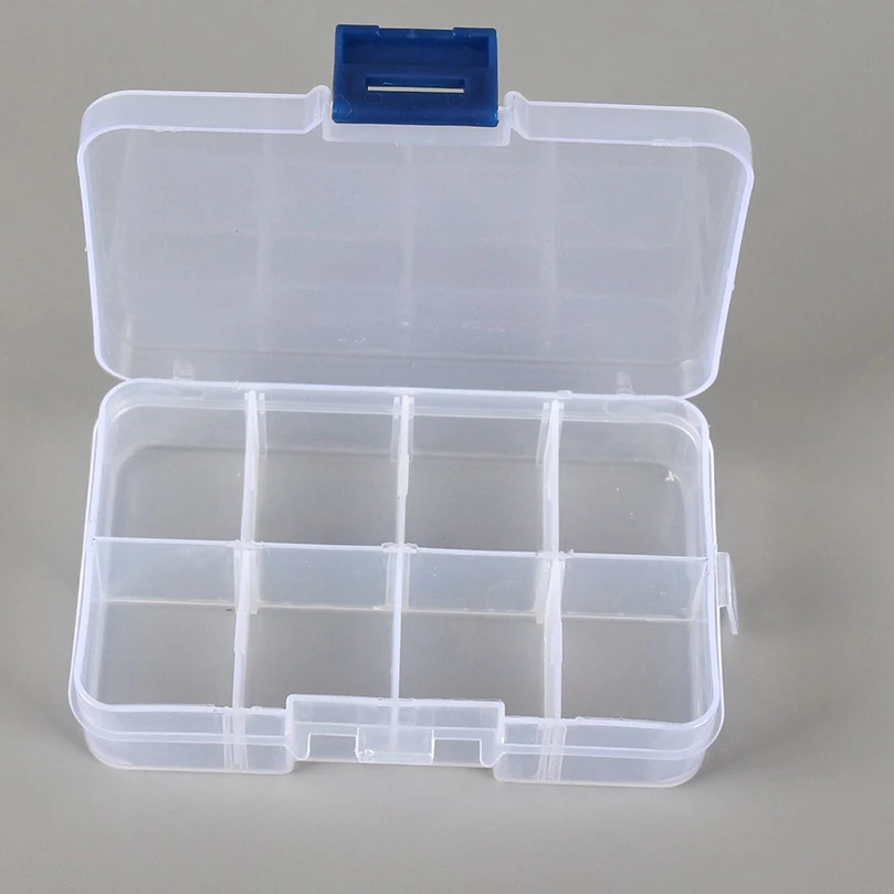 

8 grid Diamond painting storage Rhinestone box Removable clear Plastic Makeup tools for Jewelry parts 10.5*6.6*2.3 cm Component