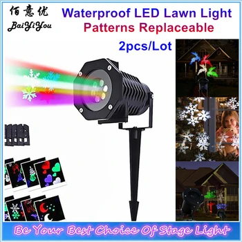 

Outdoor 4x3W RGBW LED Moving Pattern Film Card Changeable Garden Lawn Light Christmas Halloween Birthday Holiday Projector Light