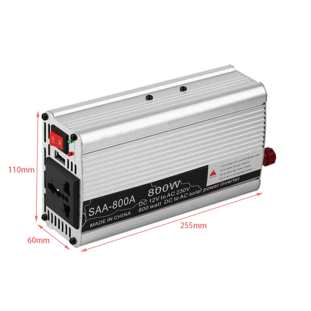 

Hot SAA 300/400/500/600/800/1000/1200/1500W Inverter Car Vehicle Voltage Inversor DC12V To AC220V Power Inverter Adapter